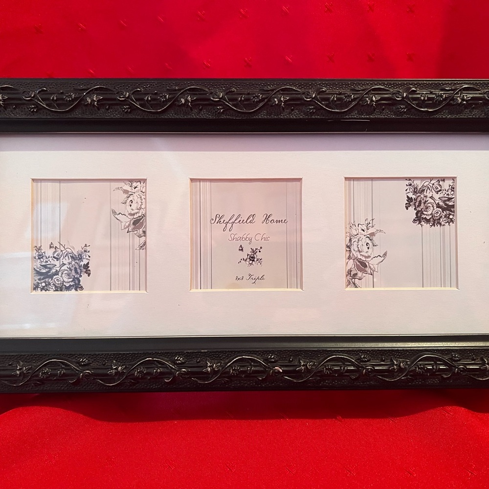 Sheffield Home Black Framed Art with Floral Accents